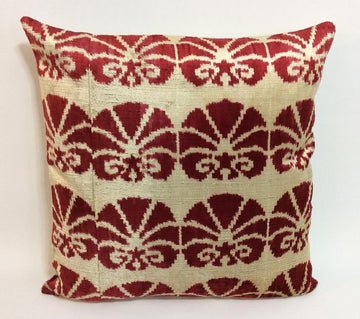 Red Ikat Pillow Cover - 20'' x 20''