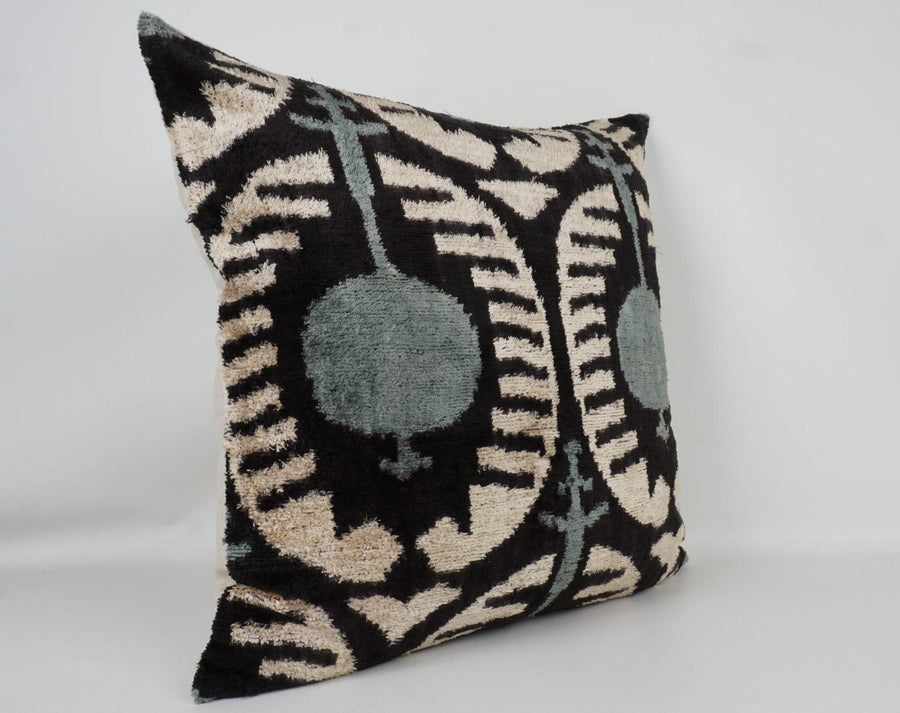 HANDMADE- IKAT SILK/VELVET PILLOWCASE