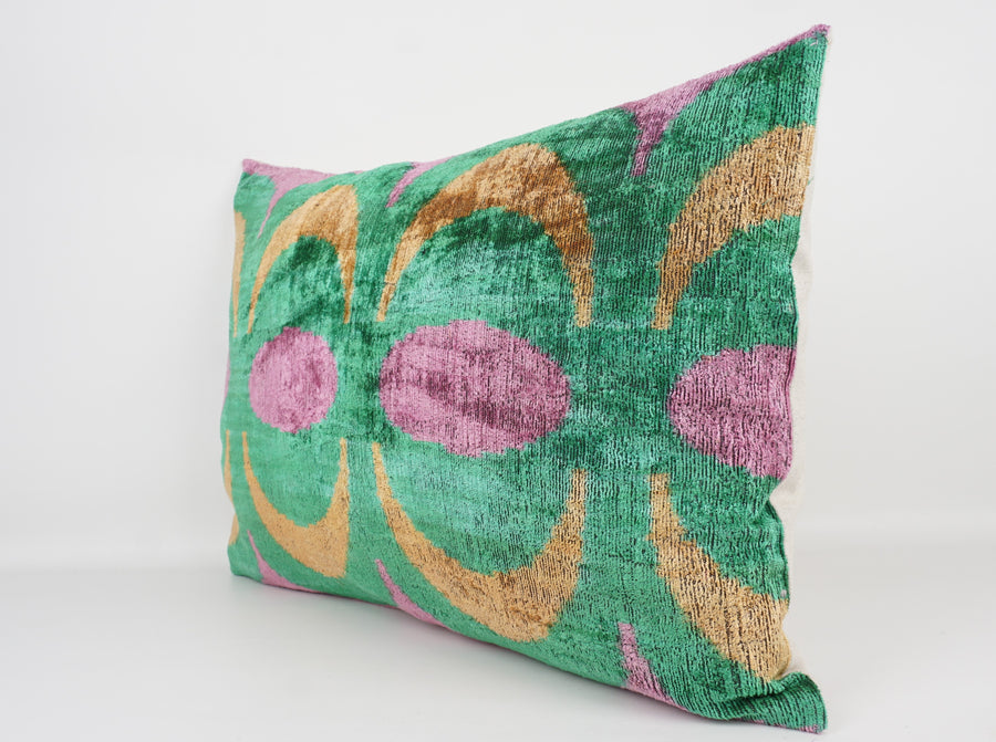 HANDMADE- IKAT SILK/VELVET PILLOWCASE