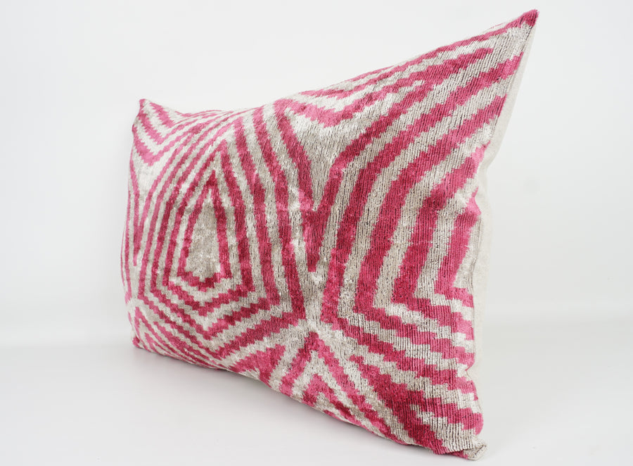 HANDMADE- IKAT SILK/VELVET PILLOWCASE