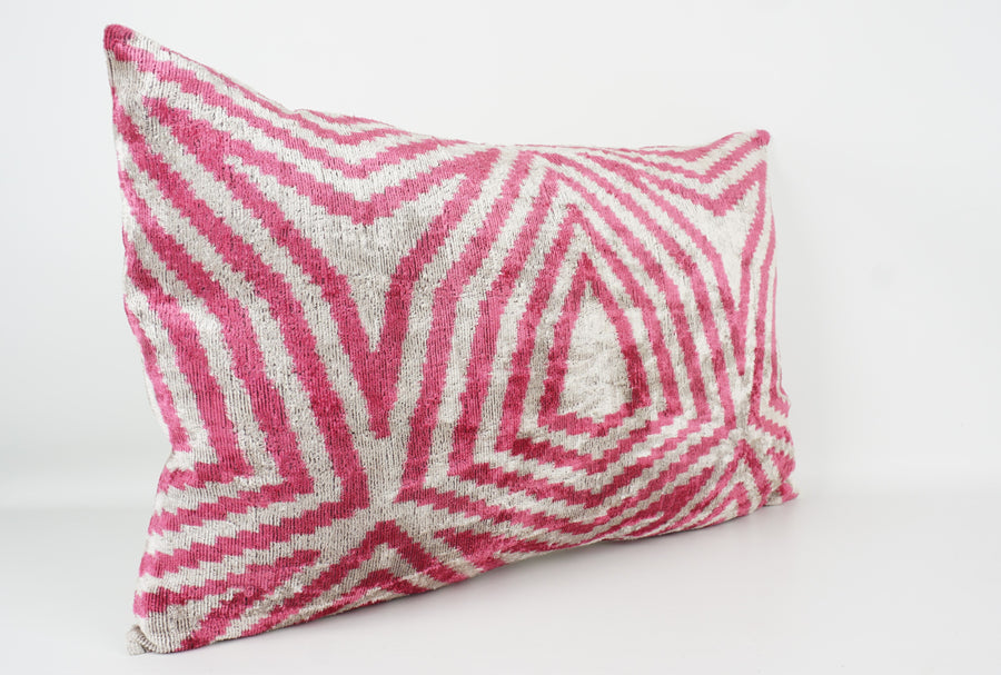 HANDMADE- IKAT SILK/VELVET PILLOWCASE