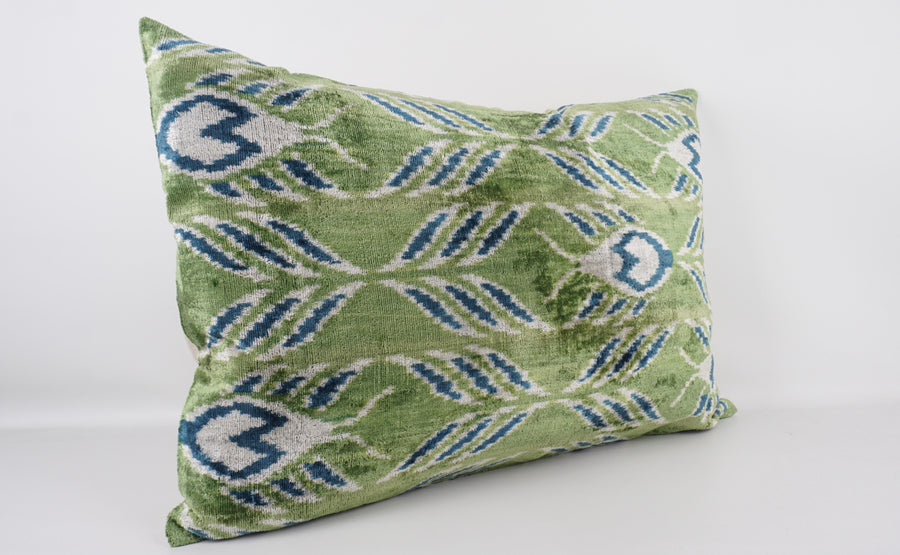HANDMADE- IKAT SILK/VELVET PILLOWCASE