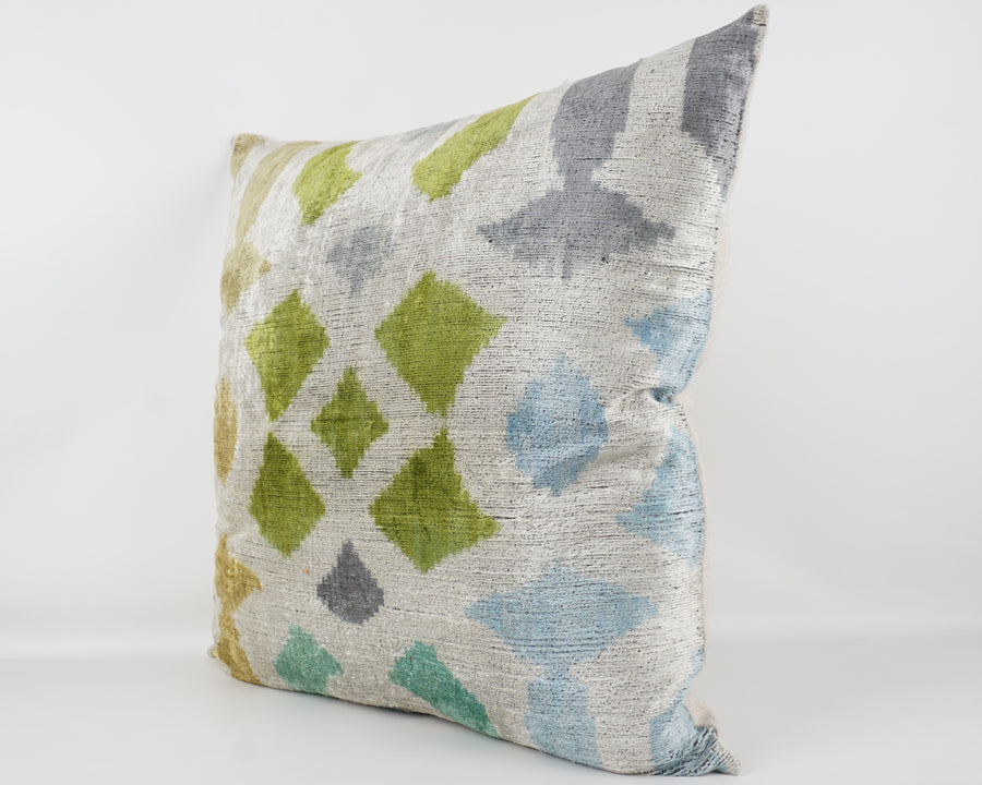 HANDMADE  IKAT SILK/VELVET PILLOWCASE