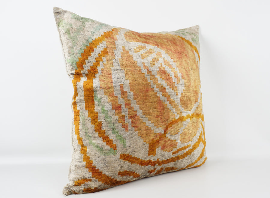 HANDMADE- IKAT SILK/VELVET PILLOWCASE