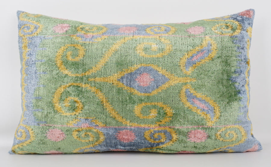 HANDMADE- IKAT SILK/VELVET PILLOWCASE