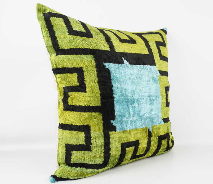 HANDMADE  IKAT SILK/VELVET PILLOWCASE