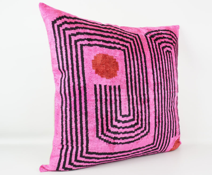 HANDMADE  IKAT SILK/VELVET PILLOWCASE