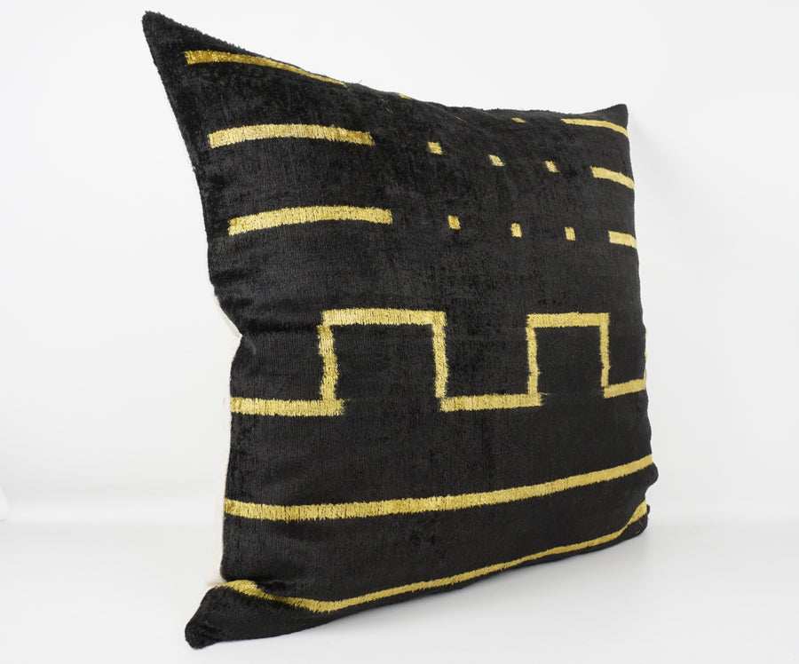 HANDMADE  IKAT SILK/VELVET PILLOWCASE