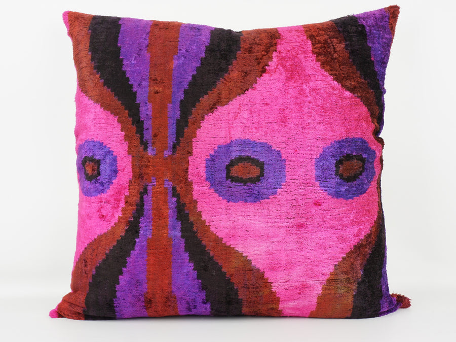 HANDMADE  IKAT SILK/VELVET PILLOWCASE