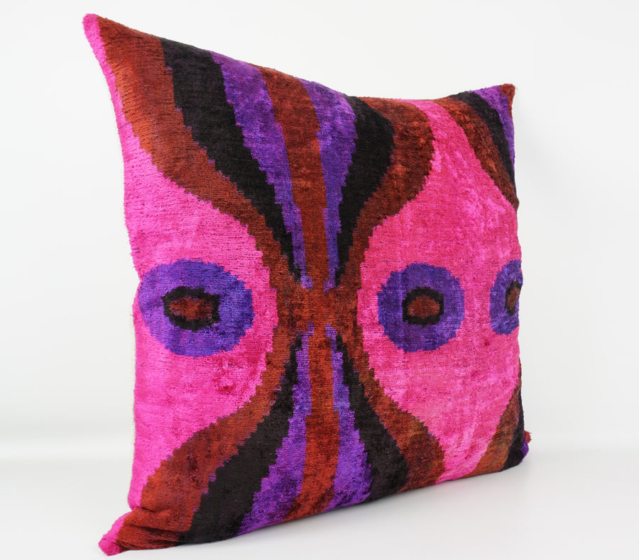 HANDMADE  IKAT SILK/VELVET PILLOWCASE