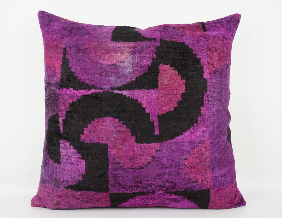 HANDMADE- IKAT SILK/VELVET PILLOWCASE