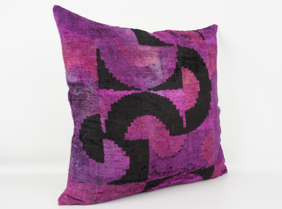 HANDMADE- IKAT SILK/VELVET PILLOWCASE