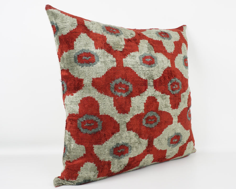 HANDMADE- IKAT SILK/VELVET PILLOWCASE