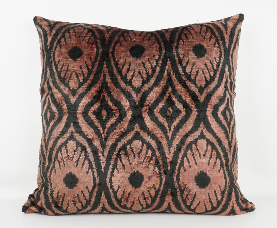 HANDMADE- IKAT SILK/VELVET PILLOWCASE