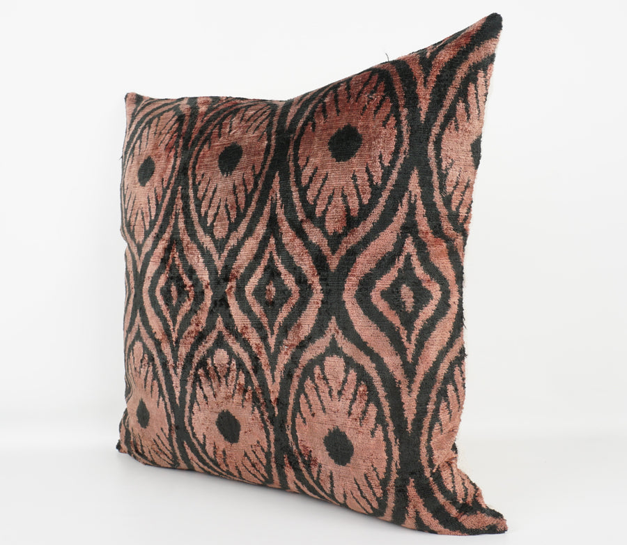 HANDMADE- IKAT SILK/VELVET PILLOWCASE