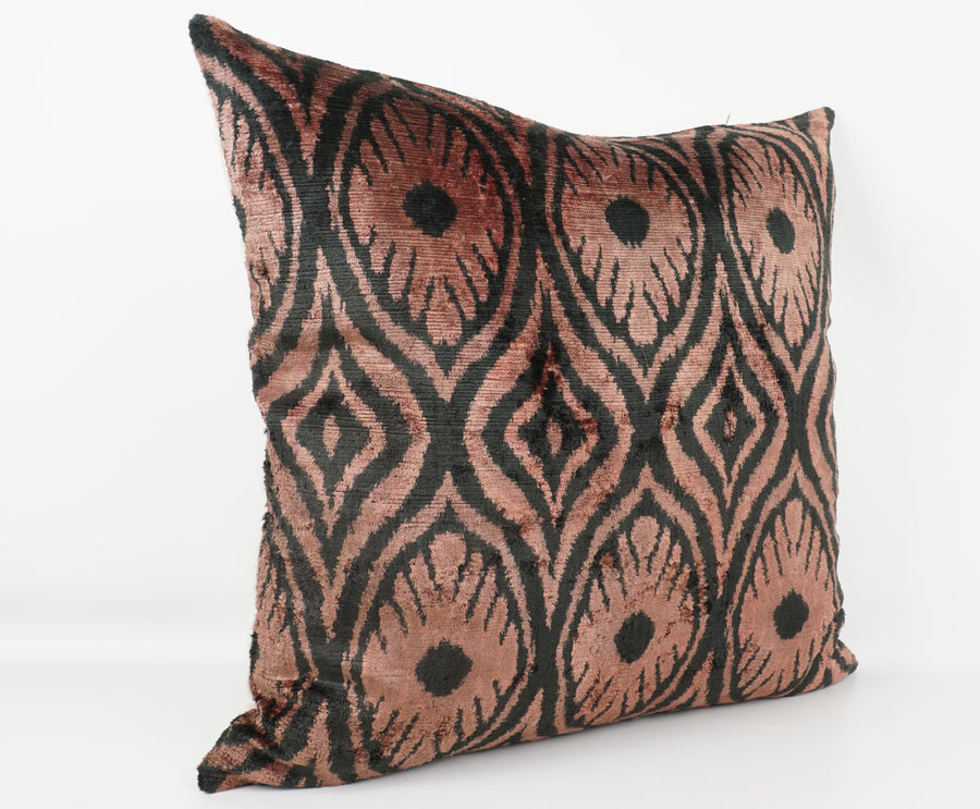 HANDMADE- IKAT SILK/VELVET PILLOWCASE