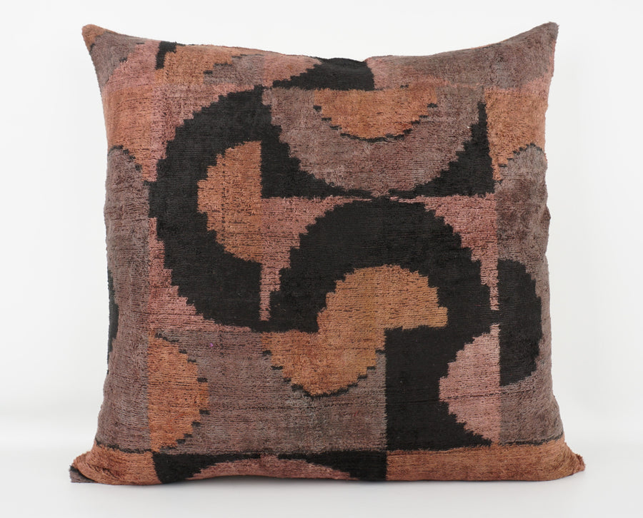 HANDMADE- IKAT SILK/VELVET PILLOWCASE