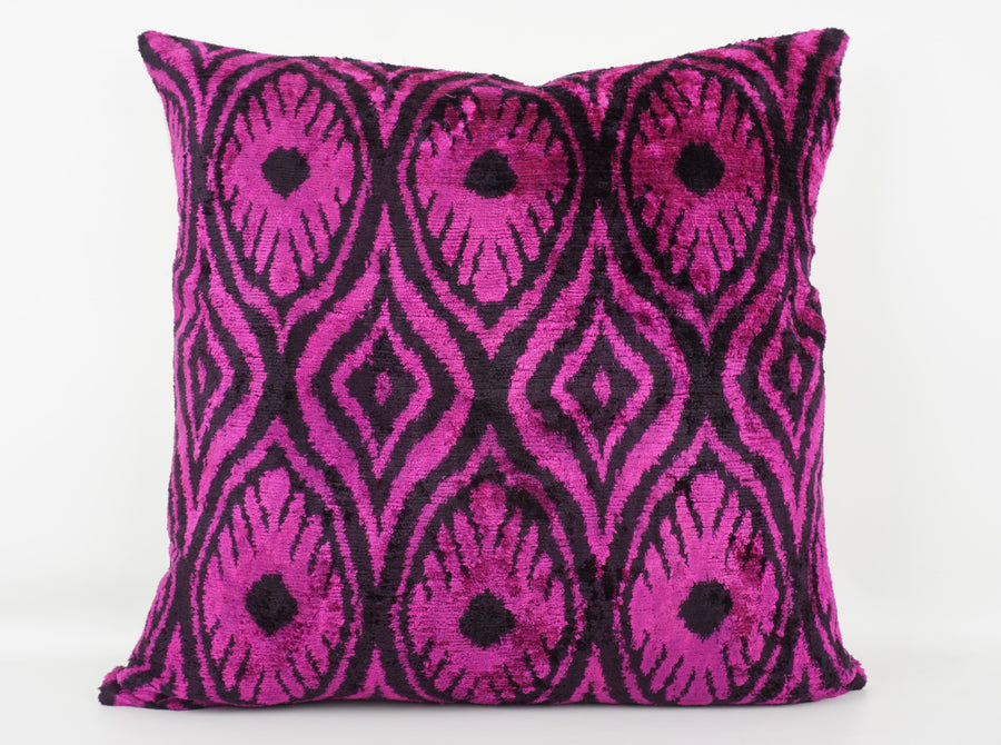 HANDMADE- IKAT SILK/VELVET PILLOWCASE