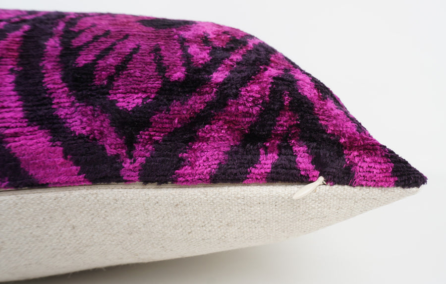 HANDMADE- IKAT SILK/VELVET PILLOWCASE