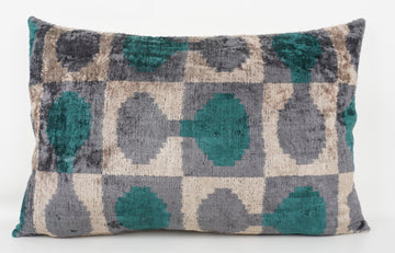 HANDMADE- IKAT SILK/VELVET PILLOWCASE