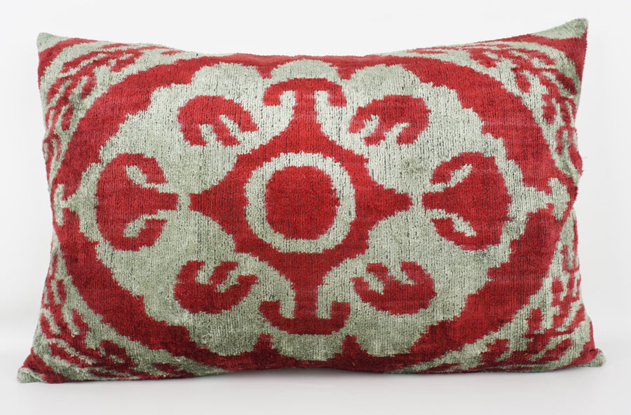 HANDMADE- IKAT SILK/VELVET PILLOWCASE