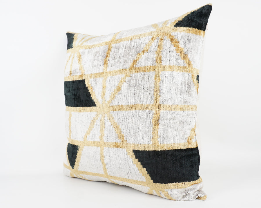 HANDMADE  IKAT SILK/VELVET PILLOWCASE