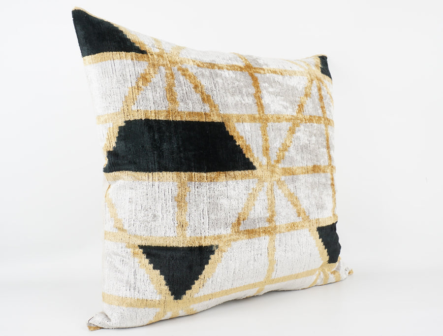 HANDMADE  IKAT SILK/VELVET PILLOWCASE