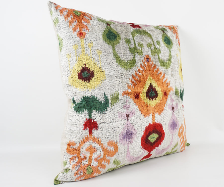 HANDMADE- IKAT SILK/VELVET PILLOWCASE