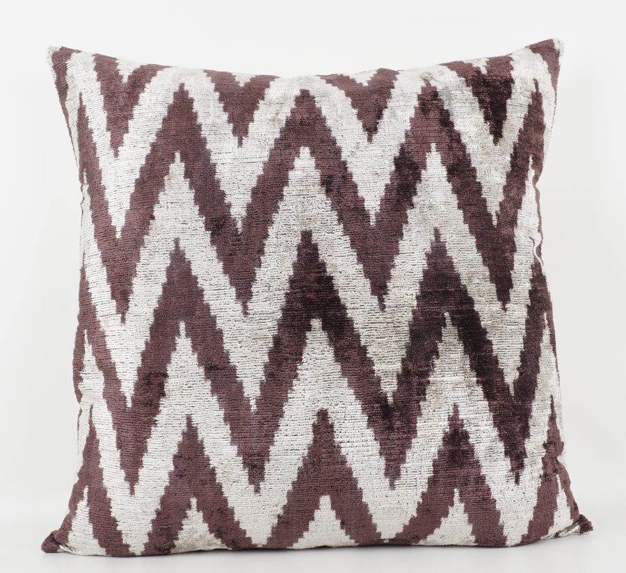 HANDMADE- IKAT SILK/VELVET PILLOWCASE