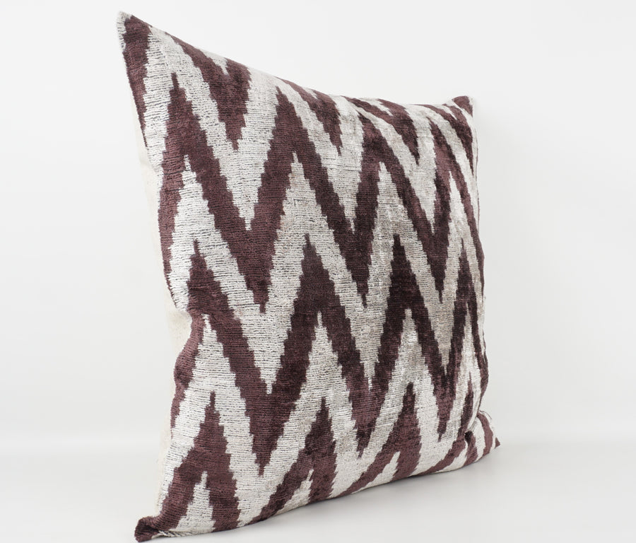 HANDMADE- IKAT SILK/VELVET PILLOWCASE