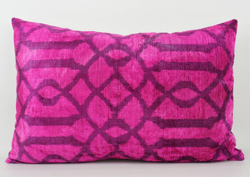 HANDMADE- IKAT SILK/VELVET PILLOWCASE