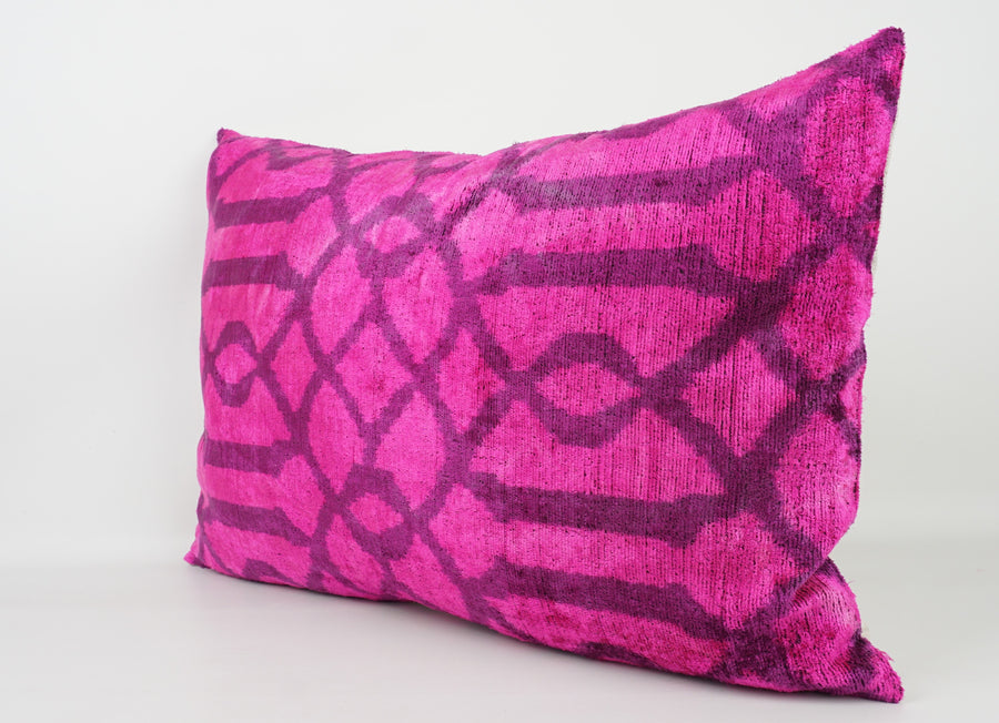 HANDMADE- IKAT SILK/VELVET PILLOWCASE