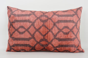 HANDMADE- IKAT SILK/VELVET PILLOWCASE