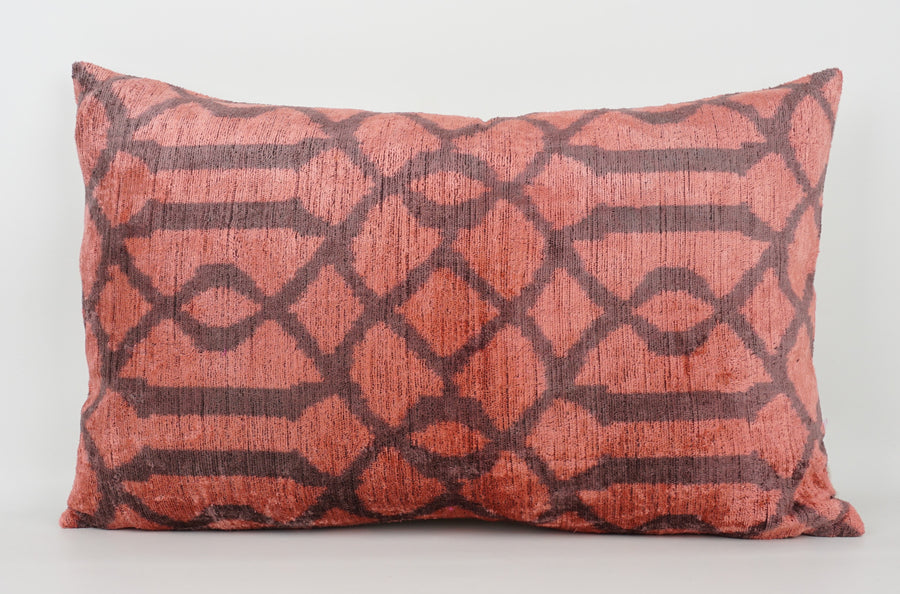 HANDMADE- IKAT SILK/VELVET PILLOWCASE