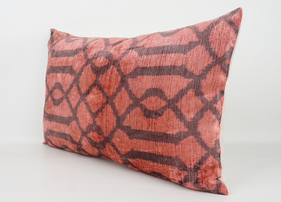 HANDMADE- IKAT SILK/VELVET PILLOWCASE