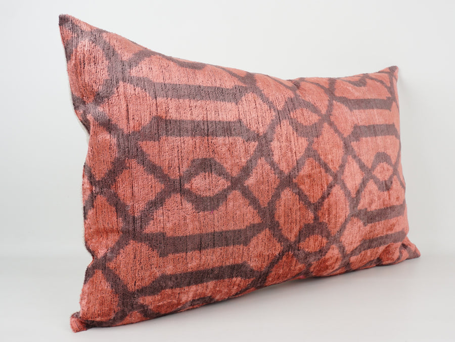 HANDMADE- IKAT SILK/VELVET PILLOWCASE