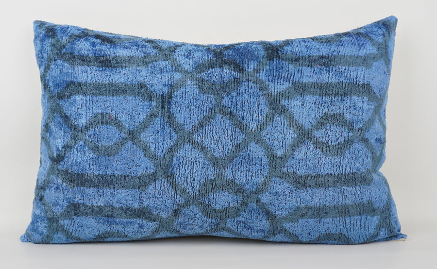 HANDMADE- IKAT SILK/VELVET PILLOWCASE