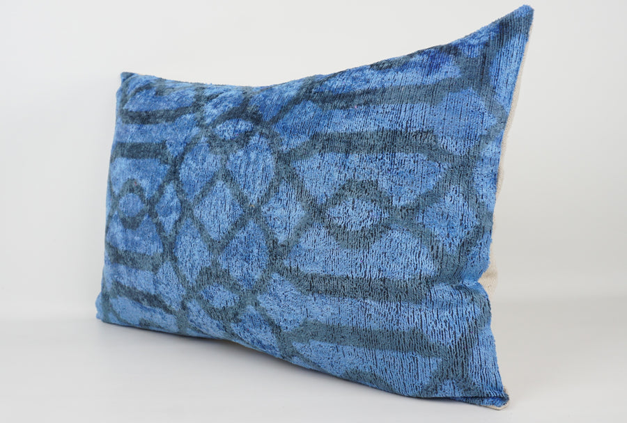 HANDMADE- IKAT SILK/VELVET PILLOWCASE