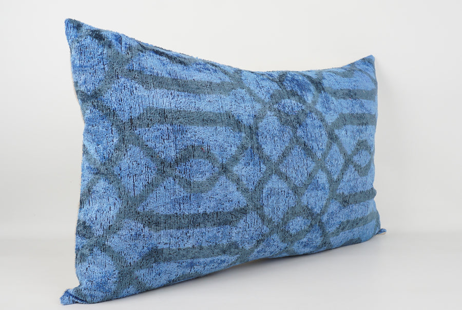 HANDMADE- IKAT SILK/VELVET PILLOWCASE