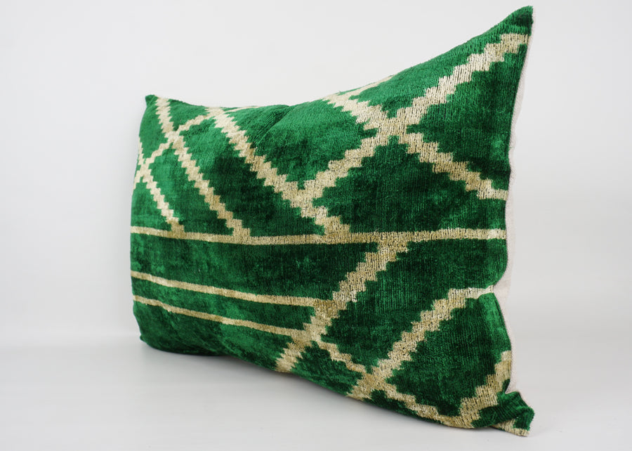 HANDMADE- IKAT SILK/VELVET PILLOWCASE