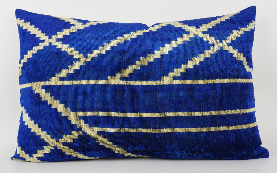 HANDMADE- IKAT SILK/VELVET PILLOWCASE