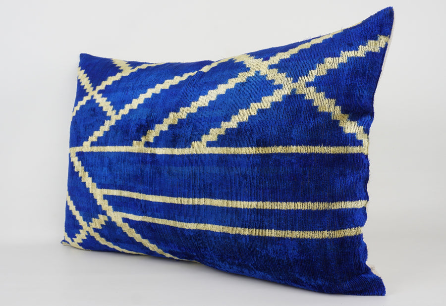 HANDMADE- IKAT SILK/VELVET PILLOWCASE