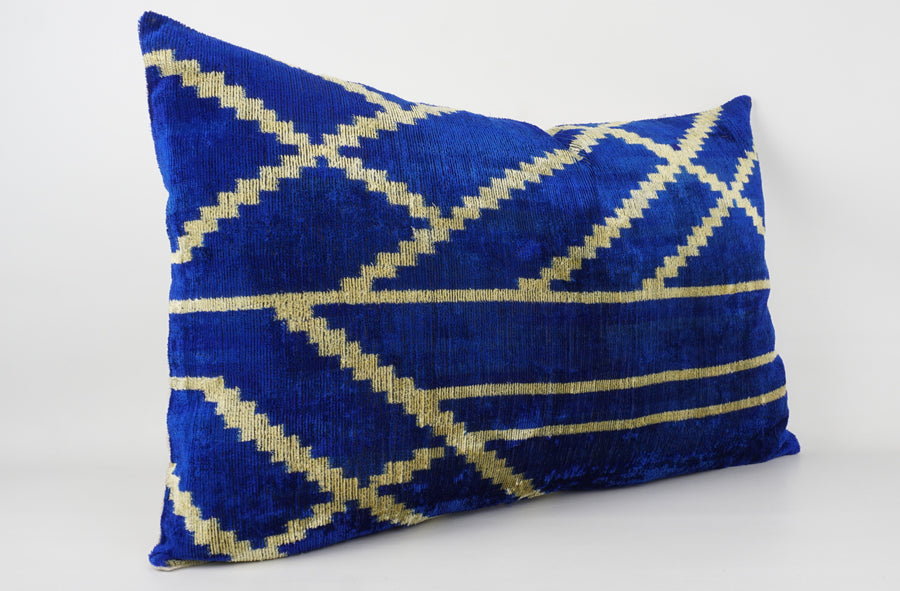 HANDMADE- IKAT SILK/VELVET PILLOWCASE