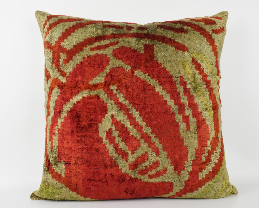 HANDMADE- IKAT SILK/VELVET PILLOWCASE