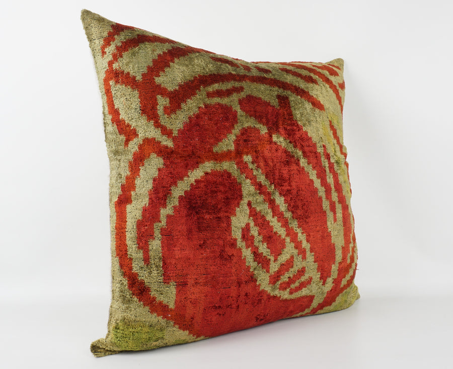 HANDMADE- IKAT SILK/VELVET PILLOWCASE