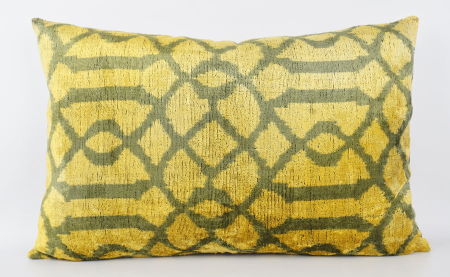 HANDMADE- IKAT SILK/VELVET PILLOWCASE