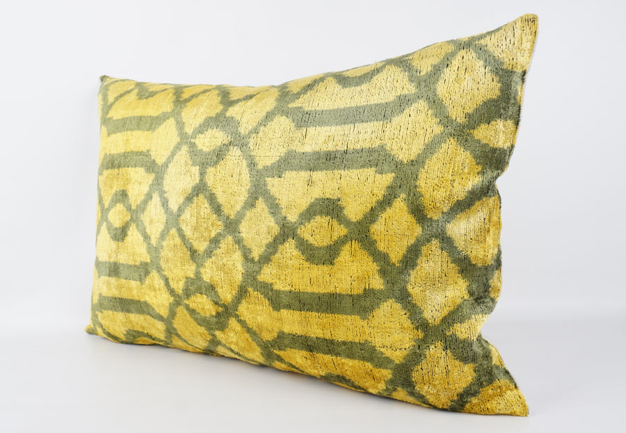 HANDMADE- IKAT SILK/VELVET PILLOWCASE