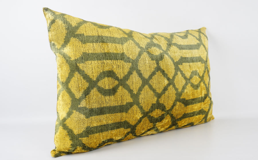 HANDMADE- IKAT SILK/VELVET PILLOWCASE