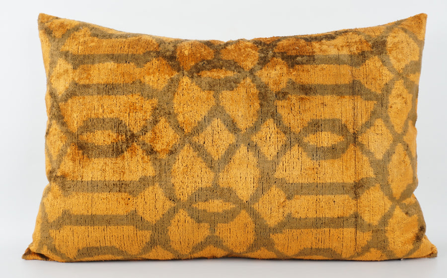 HANDMADE- IKAT SILK/VELVET PILLOWCASE