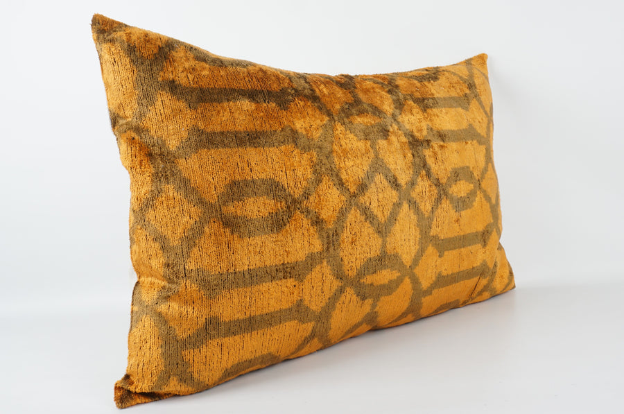 HANDMADE- IKAT SILK/VELVET PILLOWCASE